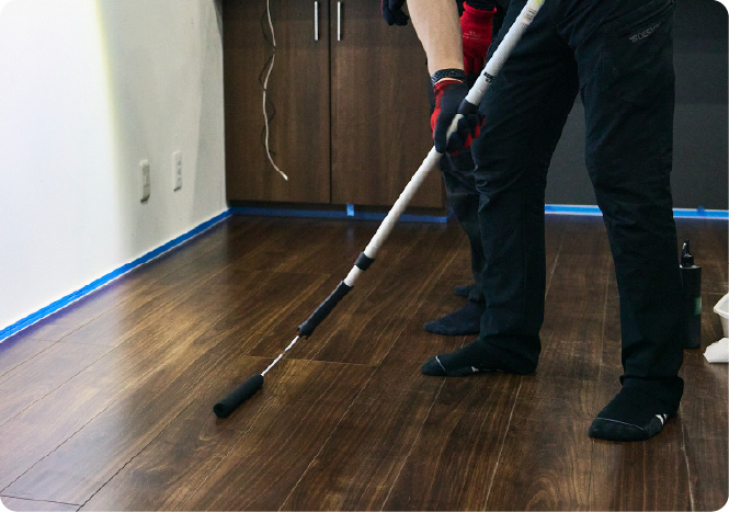 仕上剤塗布作業