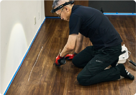 仕上剤塗布馴染ませ作業